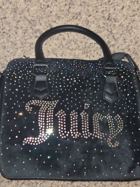 Juicy Couture Black Crystal-Embellished Satchel Brand New Never Used.